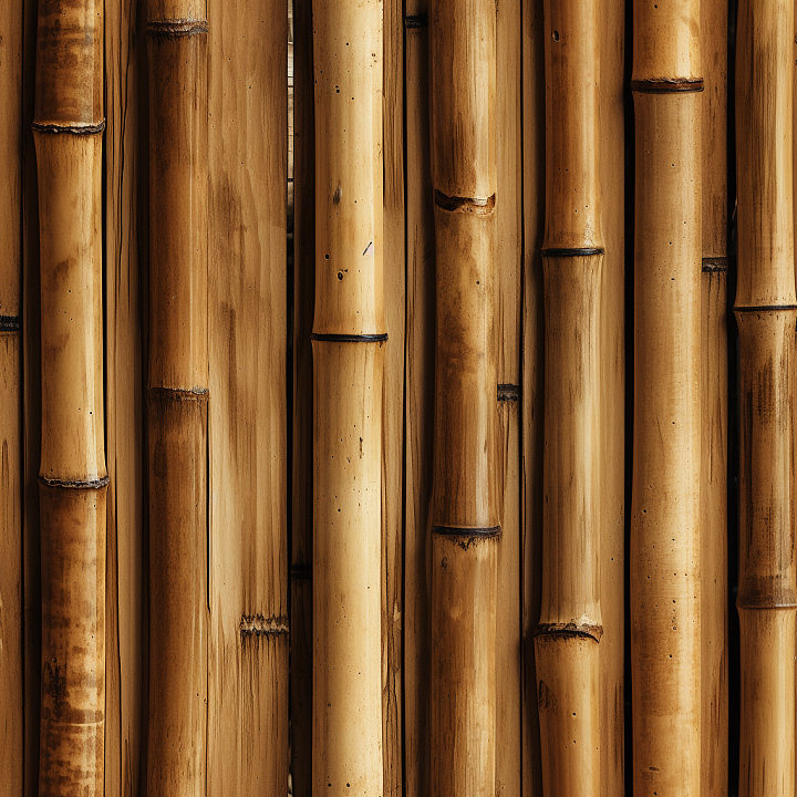 Vertical Polished Bamboo Culms with Natural Nodes seamless PBR texture preview