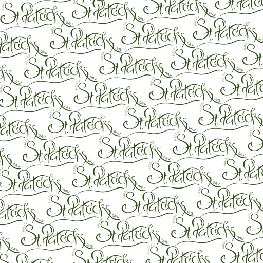 Seamless 3D PBR digital paper texture with hand-drawn St Patrick script