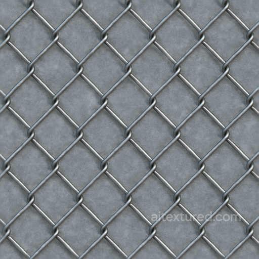 Chain Link Fence With Galvanized Metal And Fence Wire Details seamless Fences PBR texture