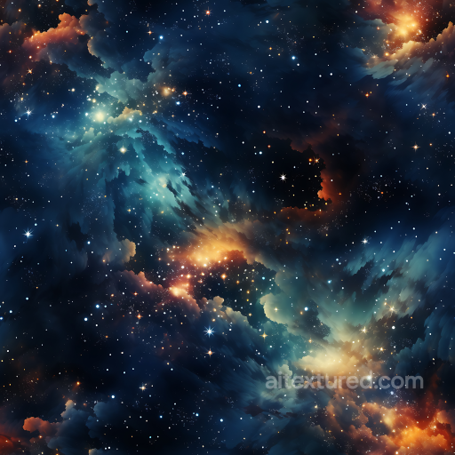 Space PBR Texture of Vibrant Nebula Clouds and Starfield seamless Star, space, planets PBR texture