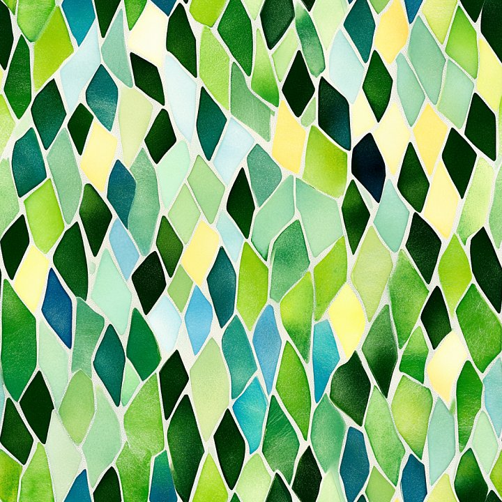 Mosaic Featuring Green-Yellow Irregular Glass Tiles seamless PBR texture preview