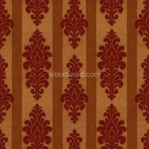 Seamless 3d texture pbr 8k retro stripes wallpaper with textured flocked velvet and glossy finish