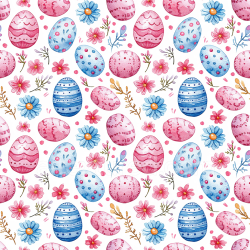 seamless Seamless 3D PBR Texture of Hand-Painted Easter Eggs and Floral Pattern texture 8k free download PBR