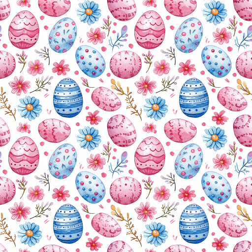 All Easter Digital paper Texture of Hand-Painted Easter Eggs and Floral Pattern seamless All Easter Digital paper PBR texture