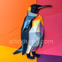 seamless Seamless 3D PBR Texture of Stylized Crested Penguin Origami Pattern texture 8k free download PBR