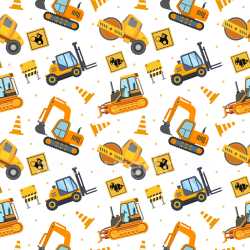 Pattern Bundle - Seamless 3D Pattern PBR Texture Featuring Construction Vehicles and Road Signs texture preview