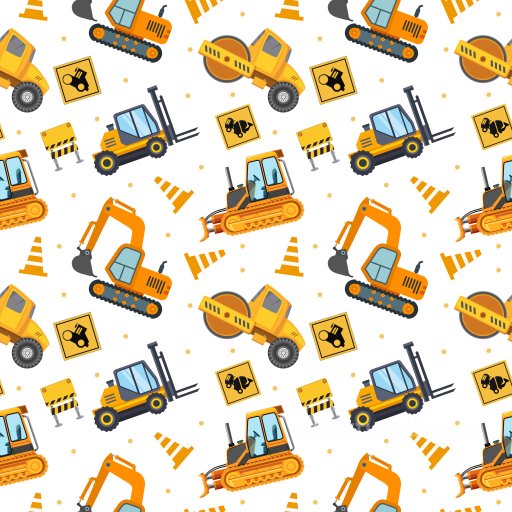 Pattern PBR Texture Featuring Construction Vehicles and Road Signs seamless Pattern Bundle PBR texture