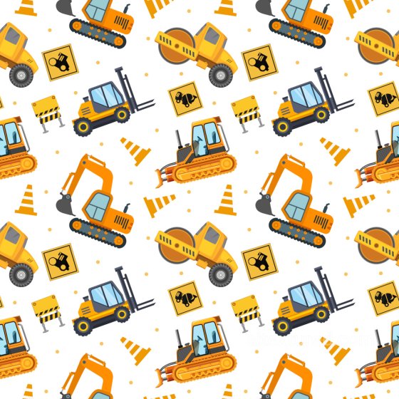 Pattern PBR Texture Featuring Construction Vehicles and Road Signs Pattern Bundle texture preview
