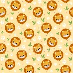 Pattern Bundle - Seamless 3D Pattern PBR Texture Featuring Cute Lion Heads and Paw Prints texture preview