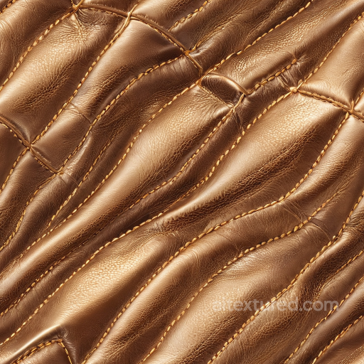 Quilted Brown Leather PBR Texture with Detailed Stitching and Natural Grain seamless Leather PBR texture