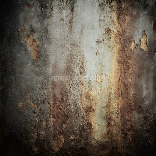 Seamless 3D PBR Rusty Cracked Metal Texture with Corrosion and Peeling