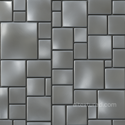 Mosaic Metallic Tesserae With Reflective Surface And Geometric Shapes seamless Mosaic PBR texture