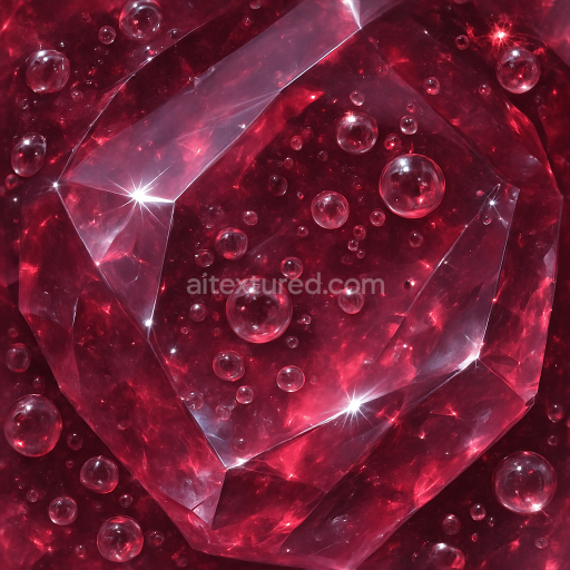 Seamless 3d texture pbr 8k spinel polished crystal with bubble inclusions and reflective surfaces