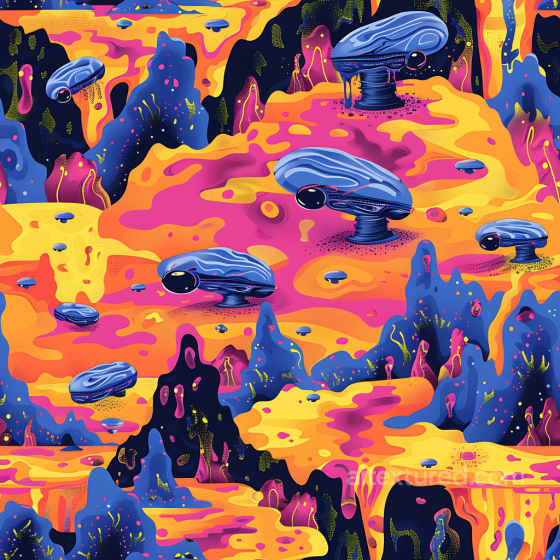 Stylized Sci-Fi Camouflage PBR Texture with Vibrant Organic Patterns Color Camouflage texture preview