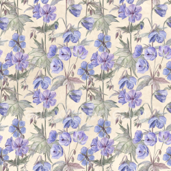 seamless Seamless 3D PBR Texture of Delicate Purple Watercolor Flowers on Ivory Background texture 8k free download PBR