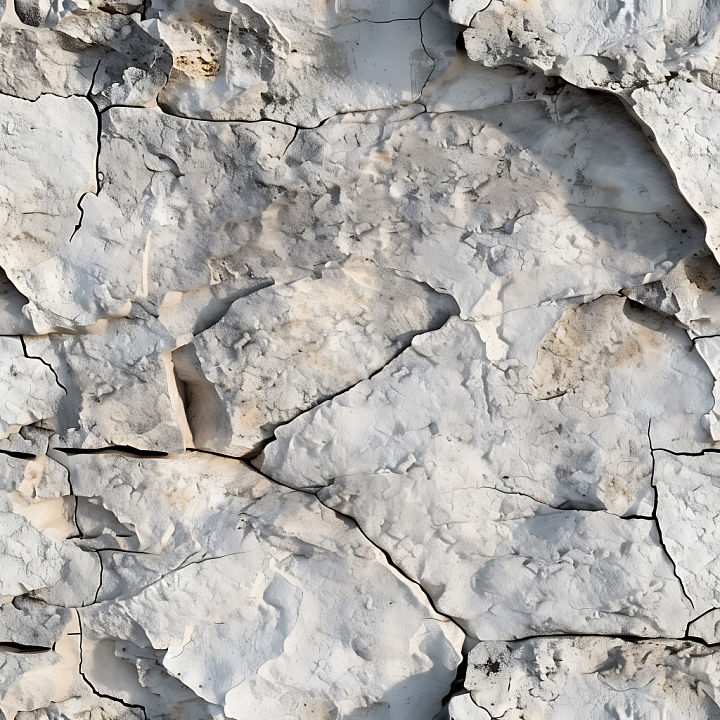 Weathered White Limestone Rock with Cracks and Erosion seamless PBR texture preview