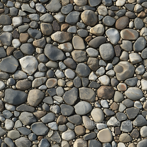 Stone Texture of Smooth River Pebbles with Natural Variation and Weathered Surfaces seamless Stone PBR texture