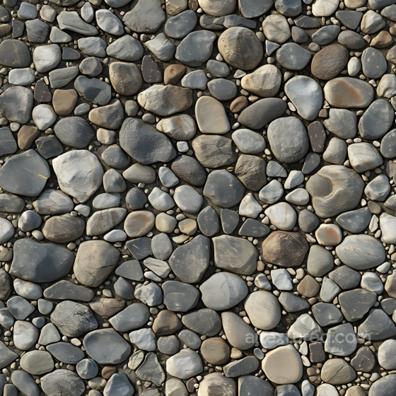 Stone Texture of Smooth River Pebbles with Natural Variation and Weathered Surfaces Stone texture preview