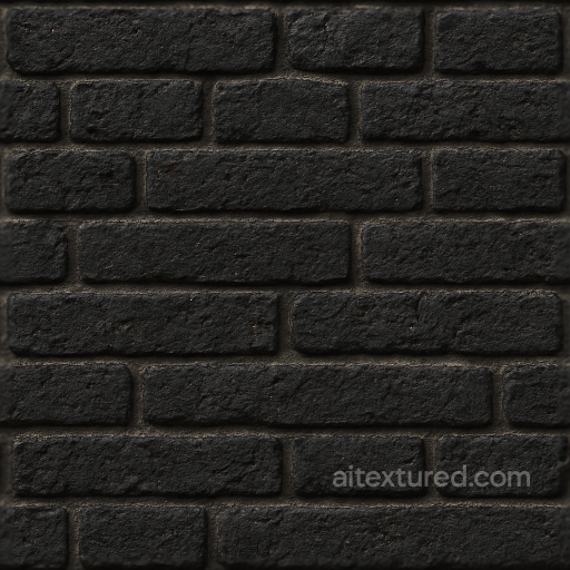 Seamless Burnt Brick 3D Texture PBR 8K Charred Rough Industrial Facade Wall seamless Brick PBR texture