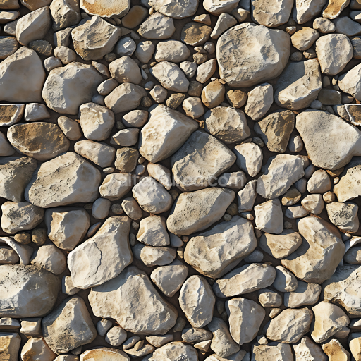 Seamless 3D PBR Texture of Weathered Pebble Stone Ground with Earthy Tones