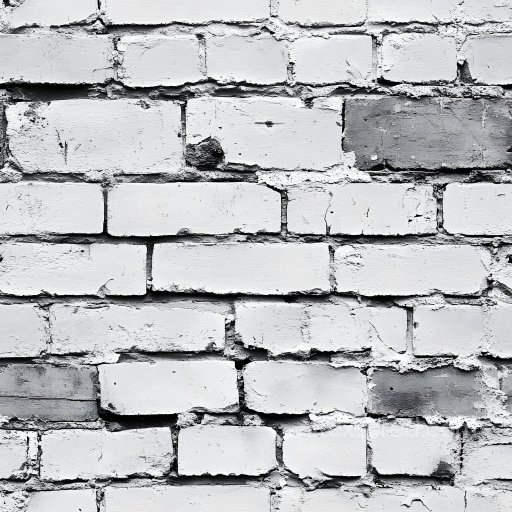 Cracked White Painted Brick Wall PBR Texture with Rough Edges seamless Brick PBR texture