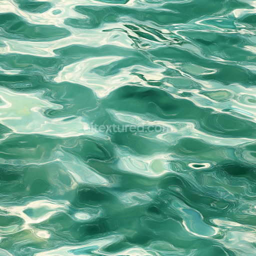 Seamless 3D PBR Texture of Stylized Green Ocean Water with Smooth Waves