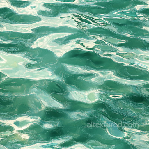 Stylized Green Ocean Water Seamless Texture with Smooth Waves seamless Water PBR texture