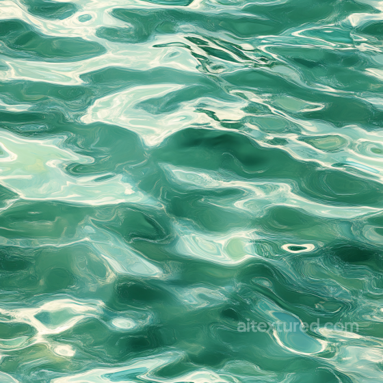 Stylized Green Ocean Water Seamless Texture with Smooth Waves Water texture preview