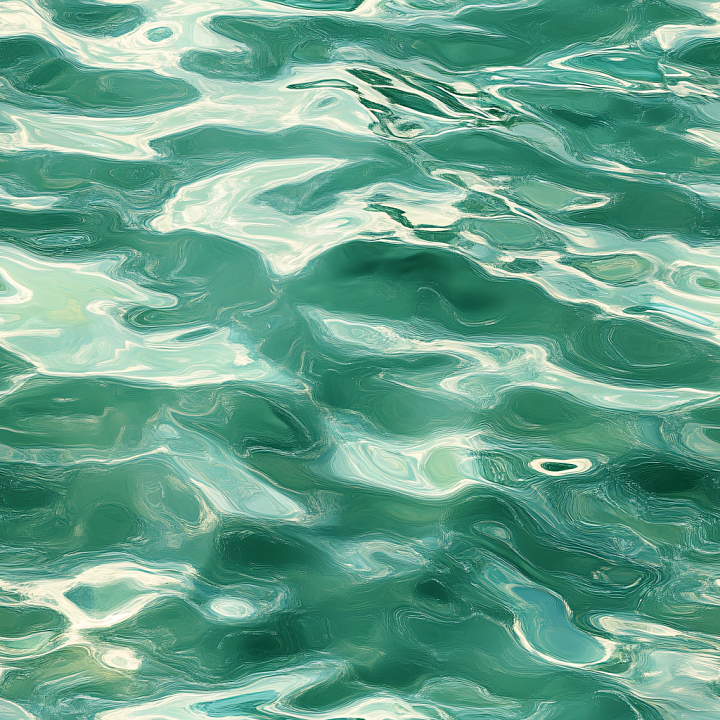 Stylized Green Ocean Water with Smooth Waves seamless PBR texture preview