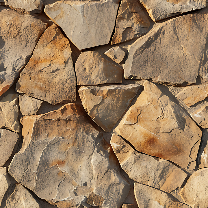 Rough Sandstone Rock Wall with Natural Cracks seamless PBR texture preview