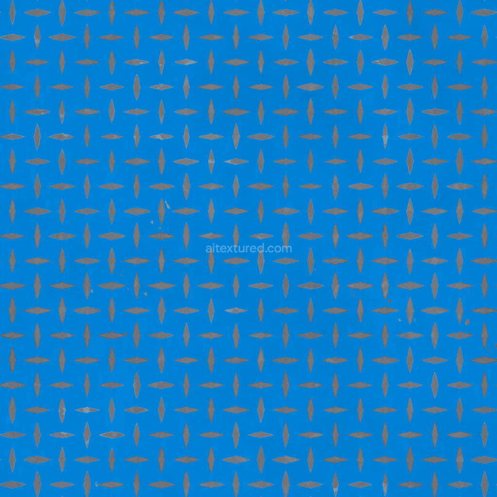 Seamless diamond plate PBR texture in blue