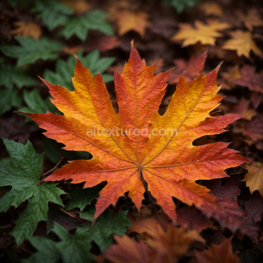 Autumn Maple Leaf Ground Texture for PBR 3D Applications