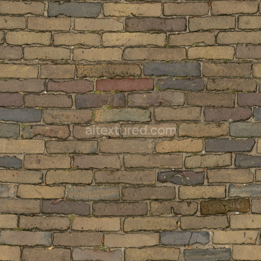 Smooth Aged Worn — Yellow Floor Brick Floor Brick Outdoor — PBR seamless 3D texture