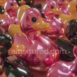 seamless Seamless 3D Inflated Vinyl Duck Panels PBR Texture in Glossy Pink and Yellow texture 8k free download PBR