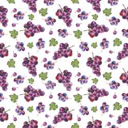 Pattern Bundle - Seamless 3D Pattern PBR Texture with Hand-Painted Watercolor Grape Clusters and Green Lea… texture preview