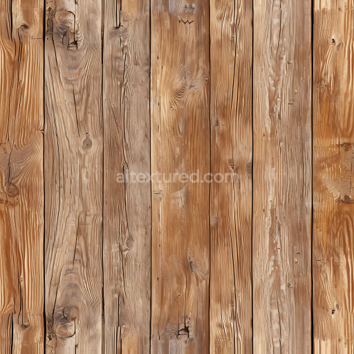 Seamless 3D PBR Weathered Pine Wood Planks Texture with Natural Grain and Knots