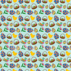 seamless Seamless 3D PBR Texture of Colorful Easter Digital Paper with Eggs and Chicks texture 8k free download PBR