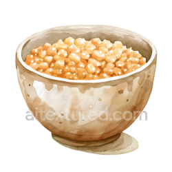 seamless Breakfast Bowl with Bulgur Wheat Cereal Watercolor Illustration texture 8k free download PBR