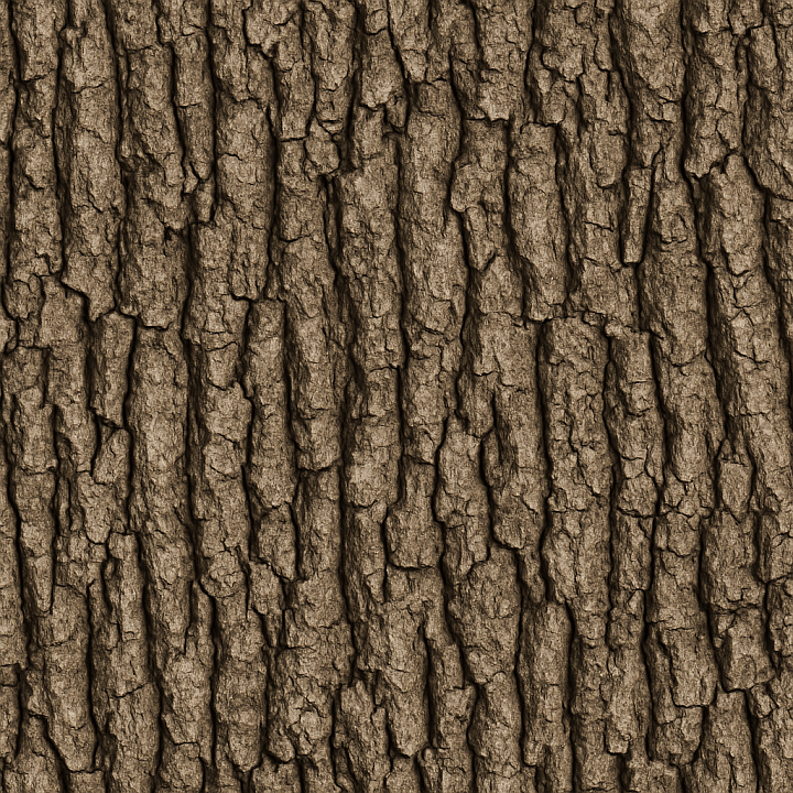 Detailed Oak Bark Wood seamless PBR texture preview