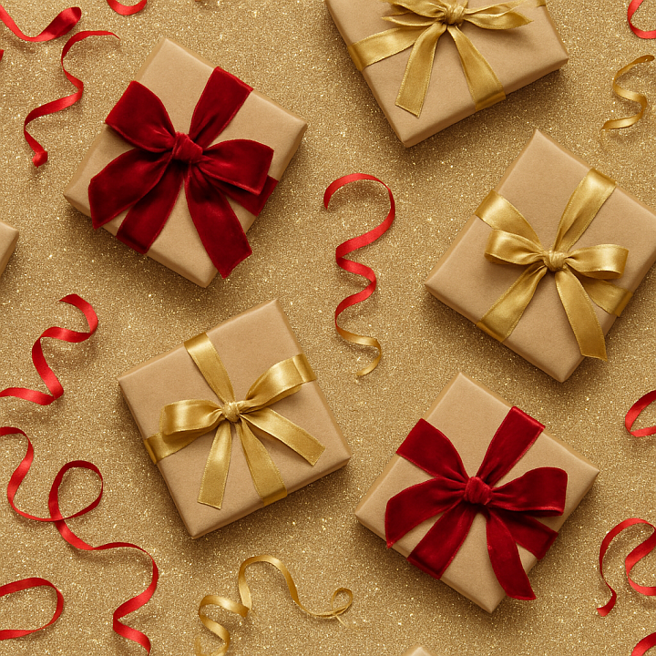 Wrapped Gifts Festive Glitter Holiday Sparkle seamless PBR texture preview