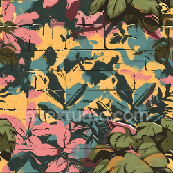 seamless Seamless 3D Stylized Jungle Camouflage PBR Texture with Painterly Organic Foliage Shapes texture 8k free download PBR