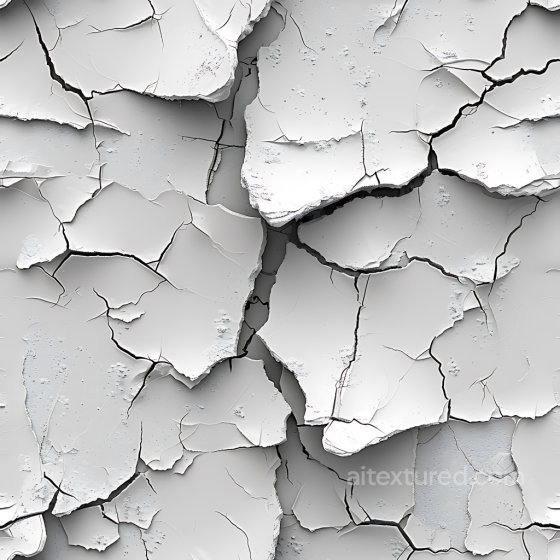 Cracked White Plaster PBR Texture with Deep Splits and Layered Flakes Cracked & Holes texture preview