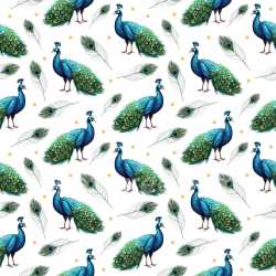 Pattern Bundle - Seamless 3D Pattern PBR Texture Featuring Vibrant Peacock Birds and Feathers texture preview