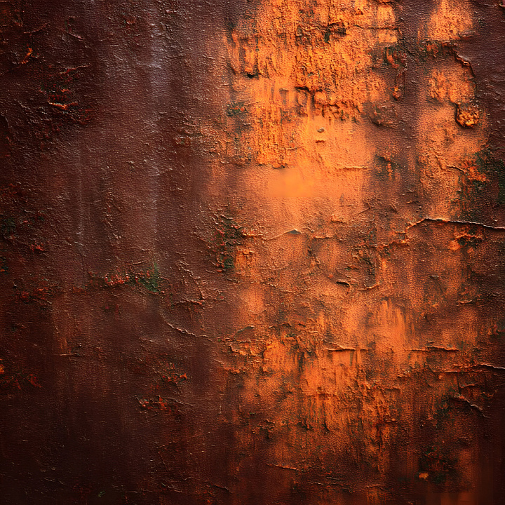 Rusted Metal Cracked Surface with Orange Corrosion seamless PBR texture preview