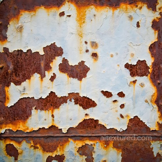 Rusty Metal Surface with Cracked and Peeling White Paint PBR Texture Rust texture preview