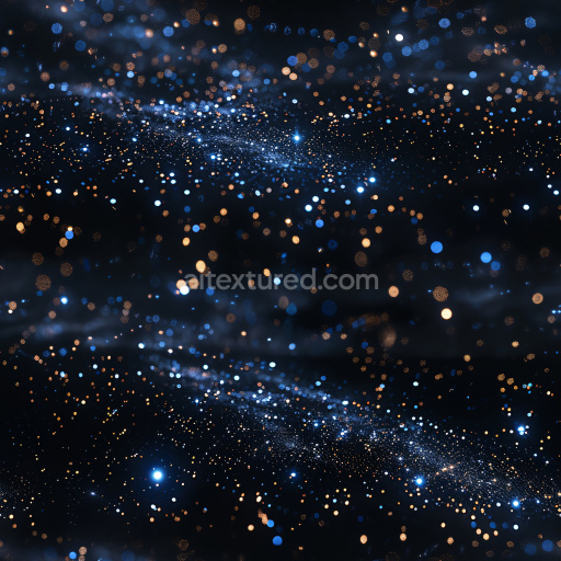 Seamless 3D PBR Glossy Texture Featuring Sparkling Blue and Gold Bokeh Light Effects