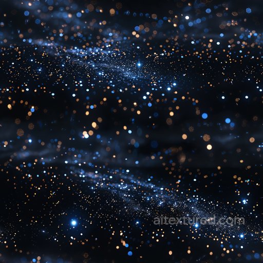 Seamless 3D PBR Glossy Texture Featuring Sparkling Blue and Gold Bokeh Light Effects texture preview