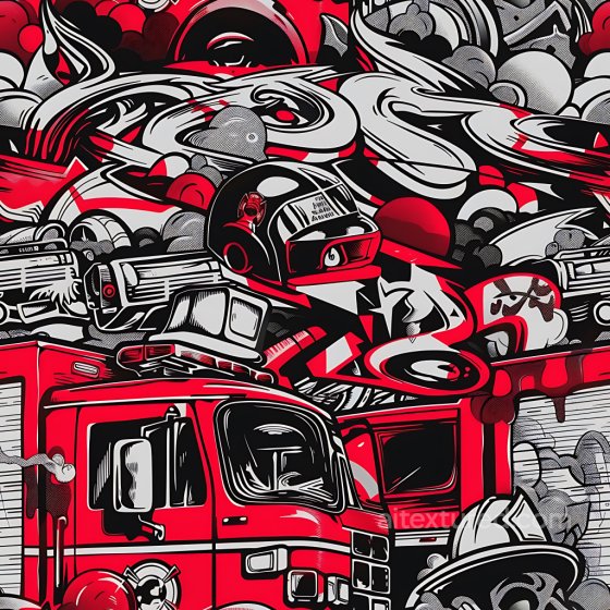 Graffiti Texture In Vibrant Red, Black And White Comic Design Graffiti texture preview