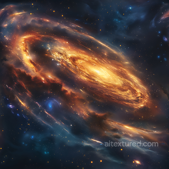 Space PBR Texture of Glowing Cosmic Galaxy Clouds and Starfield Star, space, planets texture preview