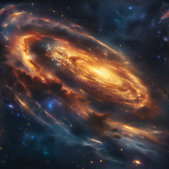 Space of Glowing Cosmic Galaxy Clouds and Starfield seamless PBR texture preview